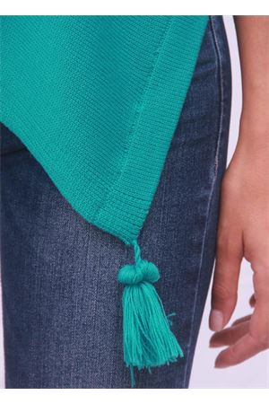 Poncho mantella in lana verde acqua Capridea | PBWOOLA19VERDE